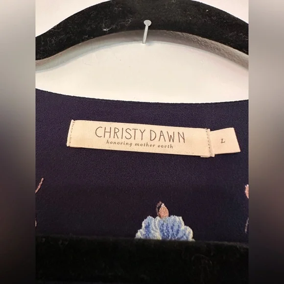 Christy Dawn Bergen Wrap Dress in Midnight Rose Navy Size Large - Picture 6 of 7